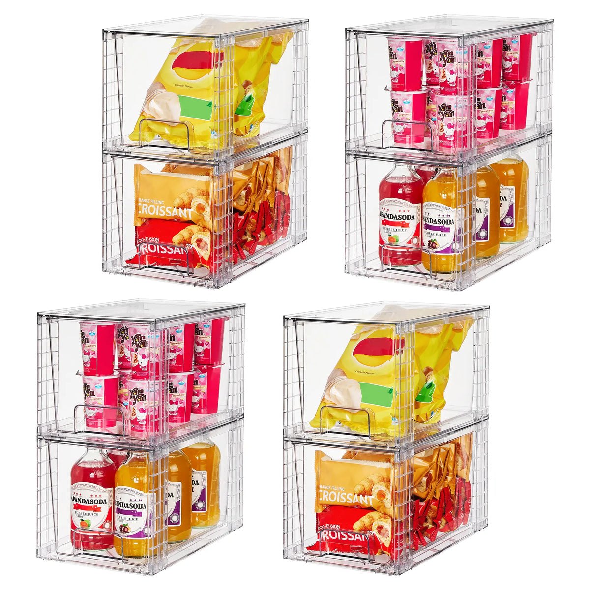 【Restock】Vtopmart 2-8 Pack 12in Undersink Stackable Storage Drawers - Easy-Assemble Organizer Unit, Plastic Box, Bathroom Solution for Vanity Accessories, Apartment Accessories, Kitchen Pantry Use