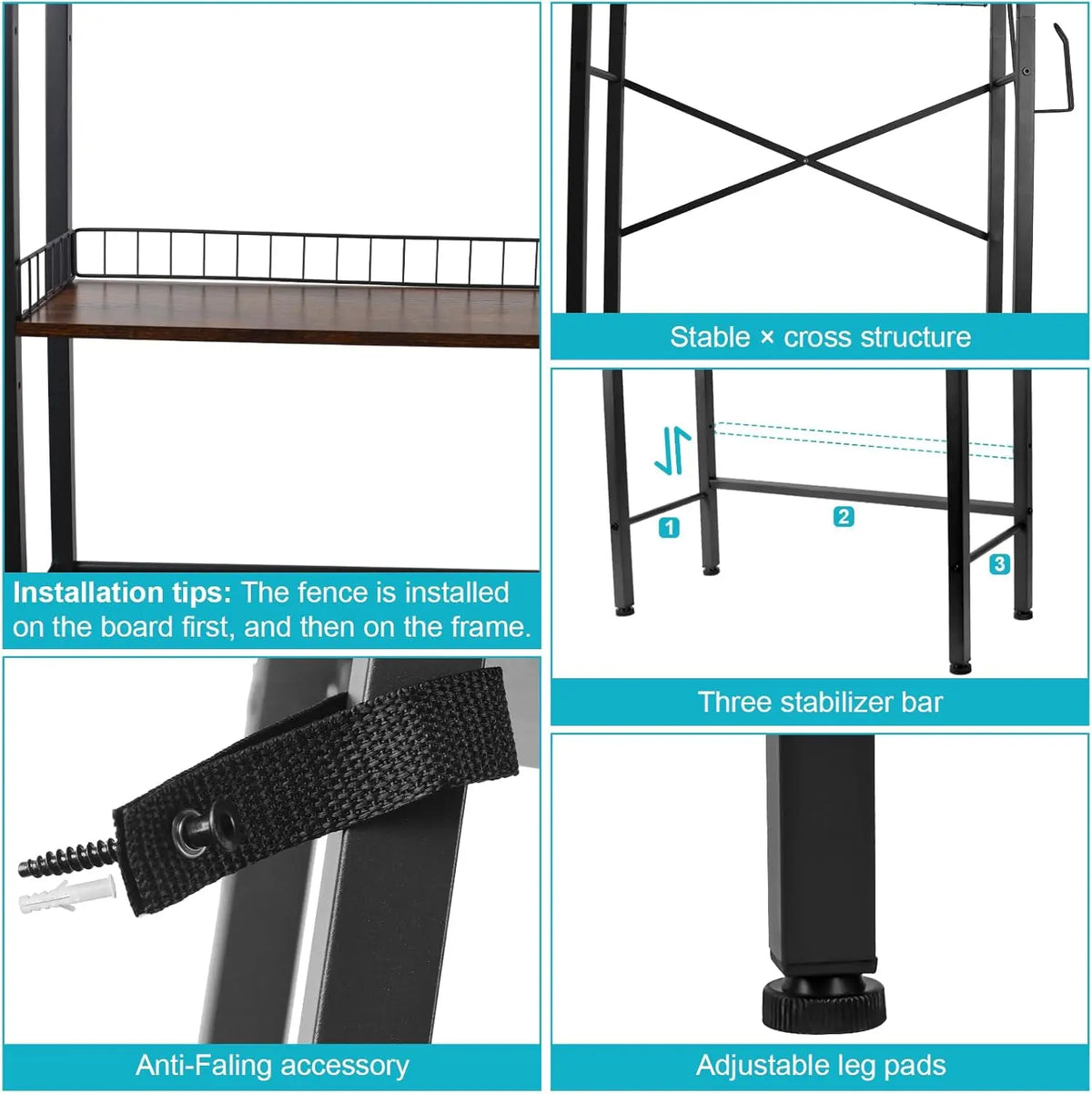 3-Tier/4-Tier Rectangle Over-The-Toilet Space Saver Rack for Apartment, Bathroom Accessory with Adjustable Shelf, Basket, 3 Towel & Toiletry Hooks for Storage Organization, Toilet Storage