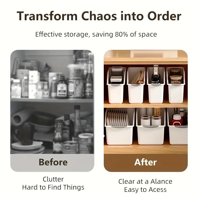2 arc-shaped storage boxes, heavy-duty plastic organizer, white space-saving container, under-sink food cabinet storage, cleaning supplies, household essentials, kitchen and bathroom storage, no installation required