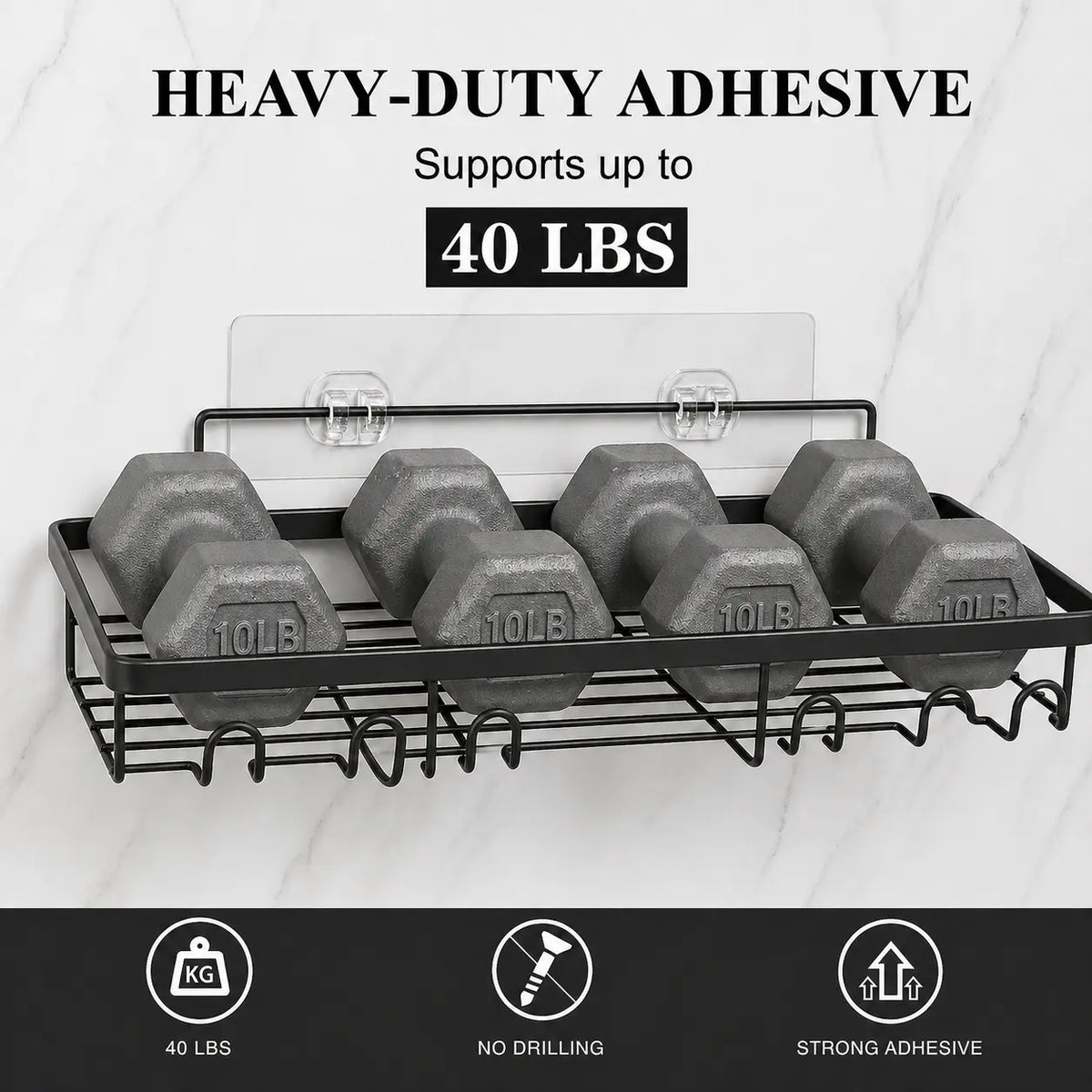 【DealsForYouDays】Snofrid 6-Pack Stainless Steel Bathroom Organizer - Advanced Rustproof Waterproof No-Drilling Adhesive Wall-Mounted Racks for Shower with Soap Dish, Toothbrush Holder, Modern Large-Capacity Shelves | Home Goods, Storage Organization