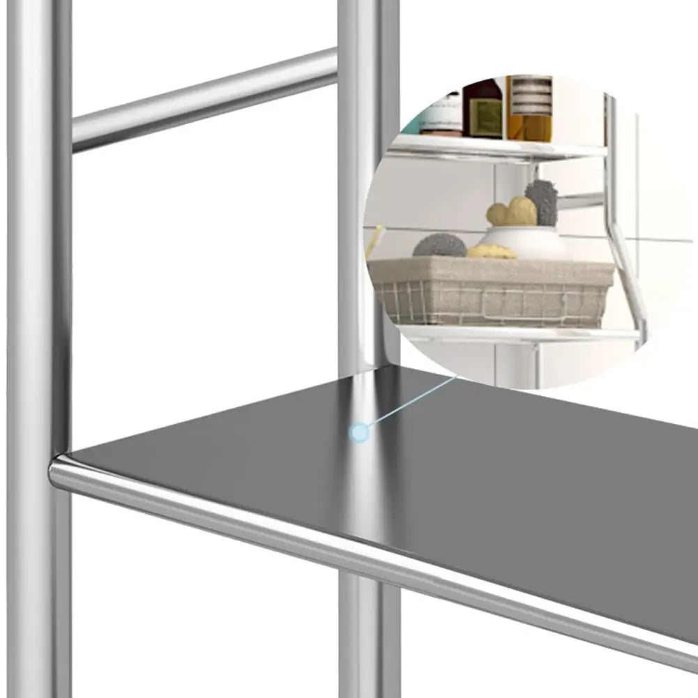 Space-Saving Over Toilet Storage Rack - 3-Tier Metal Bathroom Organizer Shelf with Removable Towel Hooks & Toilet Paper Holder, Durable Freestanding Shelf for Bathroom, Laundry Room, Dorm