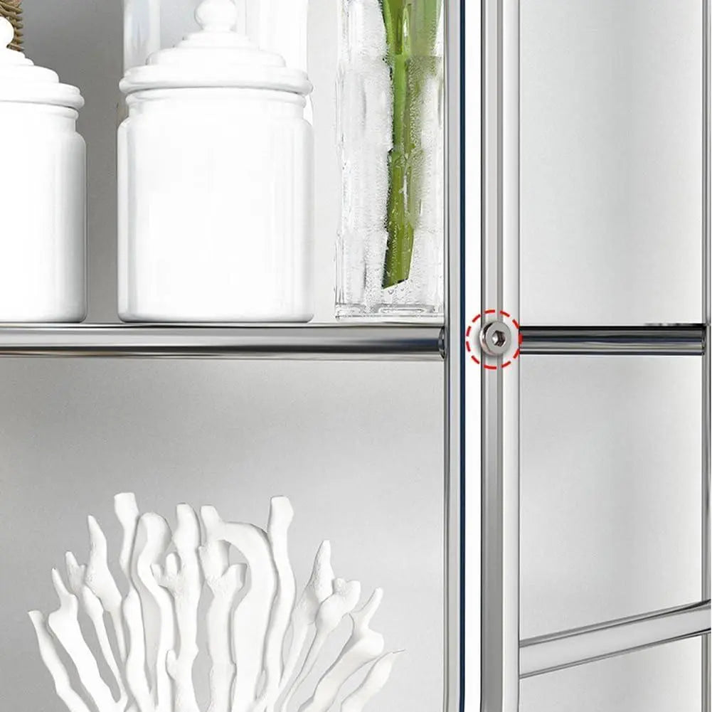 3-Tier Over The Toilet Storage Shelf, White Iron Bathroom Organizer with 2 Removable Hooks & Stability Protection, Freestanding Cabinet for Restroom