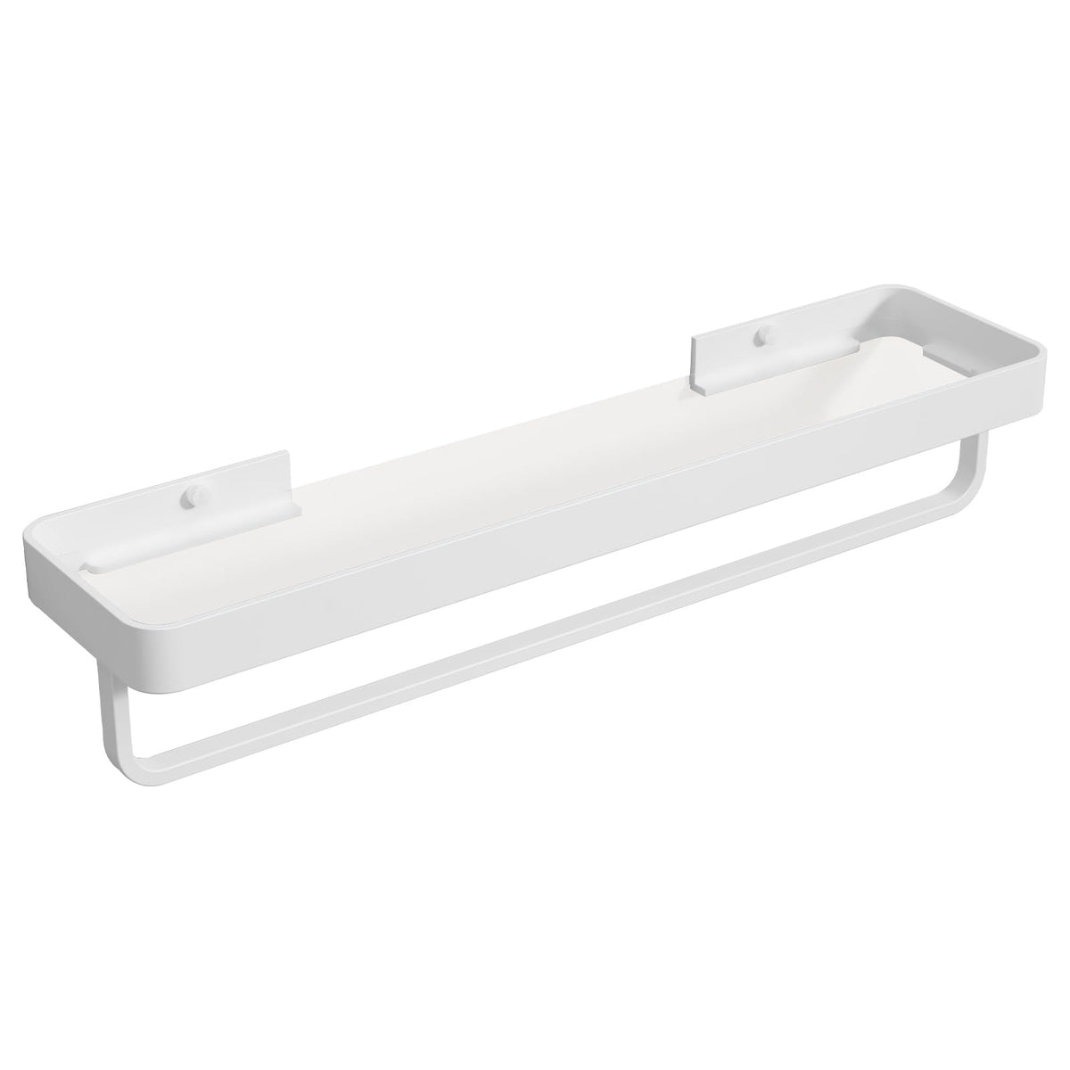 Danpoo 12-Inch Wall Shelf, Clear Tempered Glass with Matte Black Aluminum Frame – Versatile Floating Bathroom Organizer