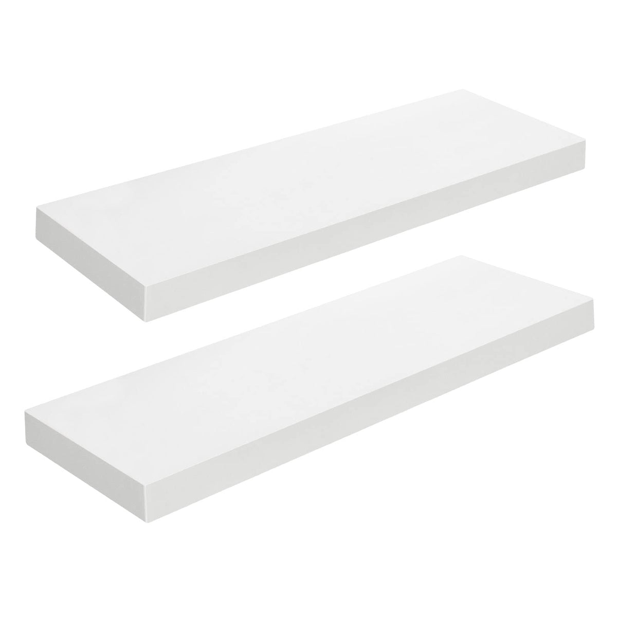 HOOBRO Floating Shelves for Wall, Wall Mounted Shelf Set of 2, 15.7" Hanging Shelf with Invisible Brackets, for Wall Decor Storage in Bathroom Bedroom Kitchen Living Room Office, Rustic Brown BF40BJ01