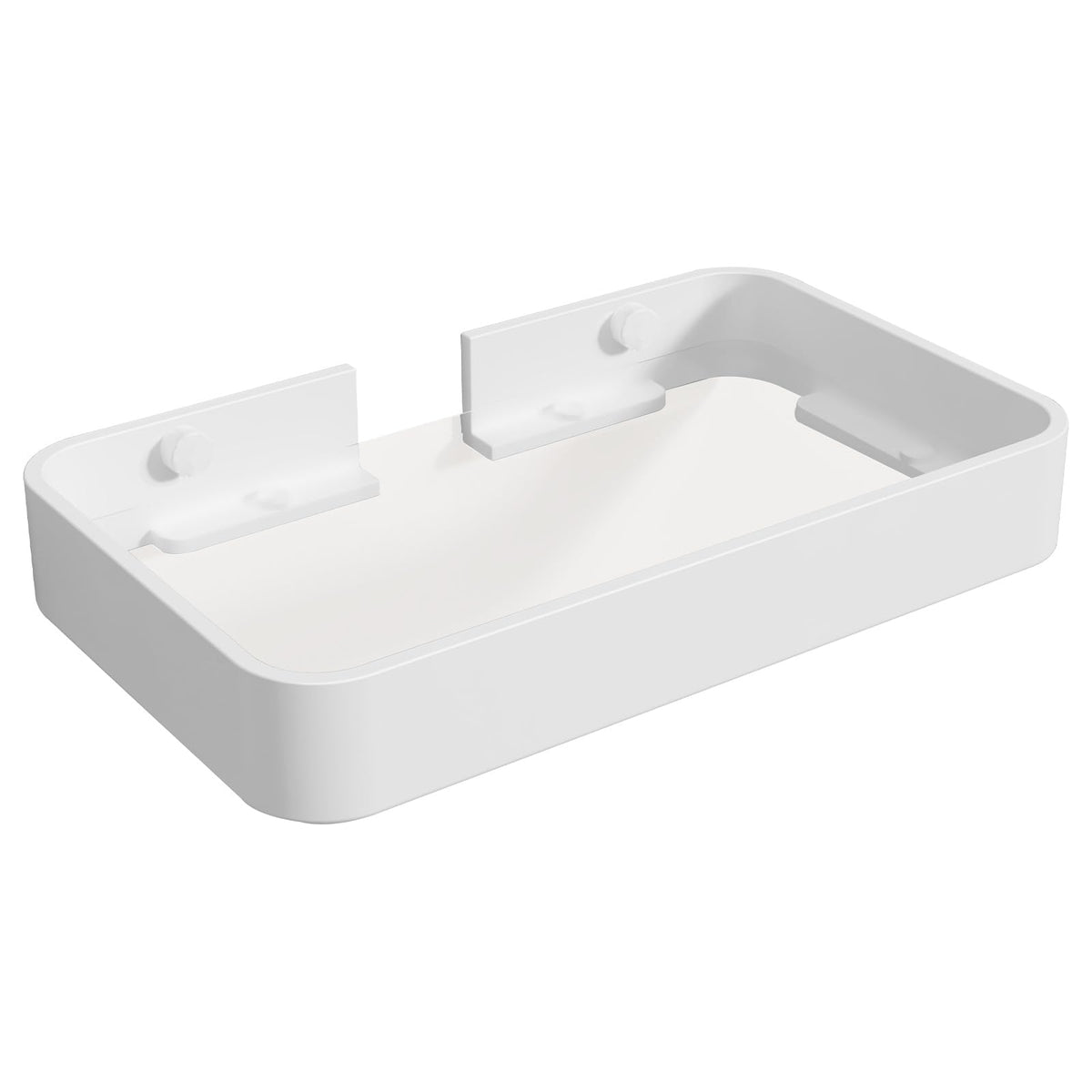 Danpoo 12-Inch Wall Shelf, Clear Tempered Glass with Matte Black Aluminum Frame – Versatile Floating Bathroom Organizer