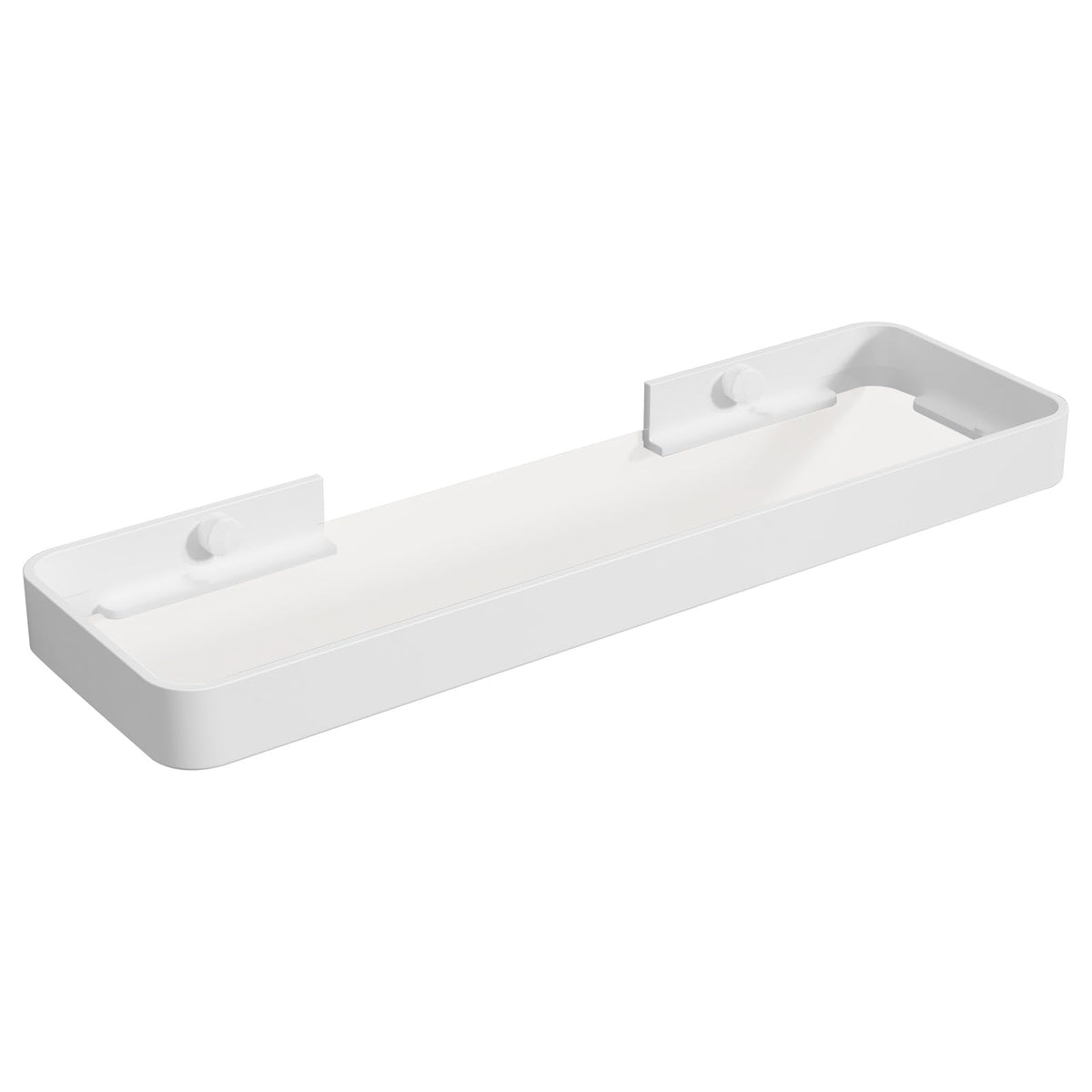 Danpoo 12-Inch Wall Shelf, Clear Tempered Glass with Matte Black Aluminum Frame – Versatile Floating Bathroom Organizer