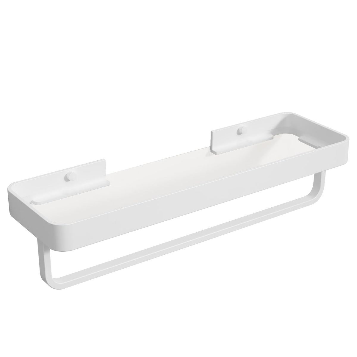 Danpoo 12-Inch Wall Shelf, Clear Tempered Glass with Matte Black Aluminum Frame – Versatile Floating Bathroom Organizer