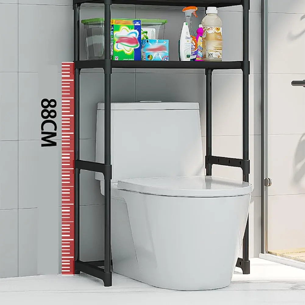 3‑Tier Over‑the‑Toilet Storage Rack, Freestanding Bathroom Space‑Saving Shelf Organizer with Waterproof Iron Frame, Easy‑to‑Assemble Storage Unit for Bathroom, Laundry Room and Kitchen