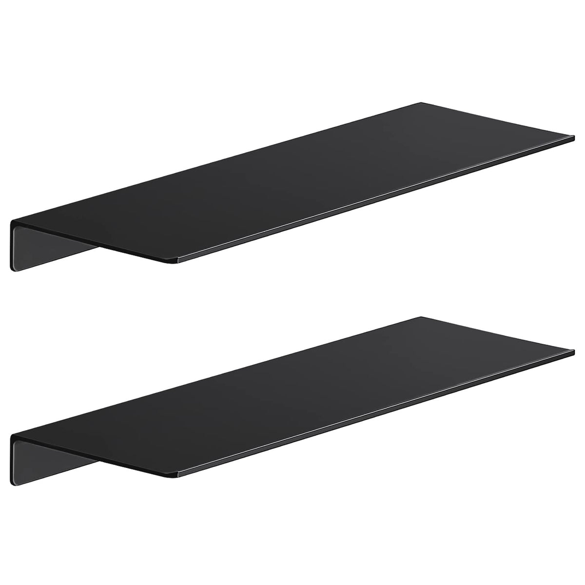 Danpoo 8 inch Small Floating Shelf for Wall Organizer & Storage, Mini Display Shelf, Metal Wall Shelf for Bathroom, Living Room, Kitchen, Bedroom(Matte Black)