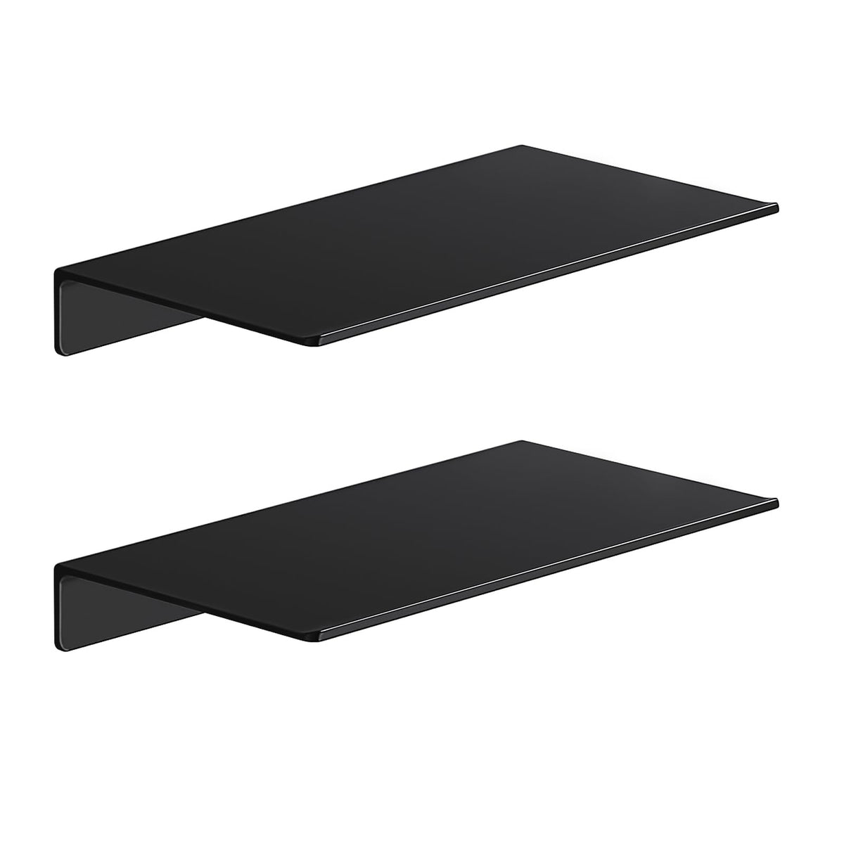 Danpoo 8 inch Small Floating Shelf for Wall Organizer & Storage, Mini Display Shelf, Metal Wall Shelf for Bathroom, Living Room, Kitchen, Bedroom(Matte Black)