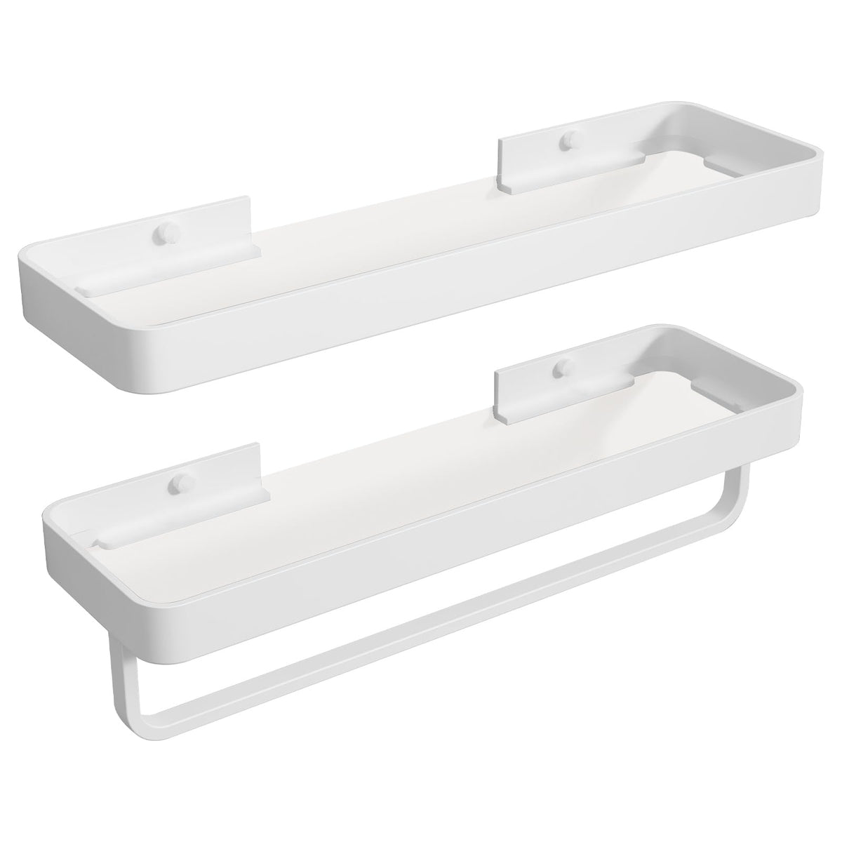 Danpoo 12-Inch Wall Shelf, Clear Tempered Glass with Matte Black Aluminum Frame – Versatile Floating Bathroom Organizer