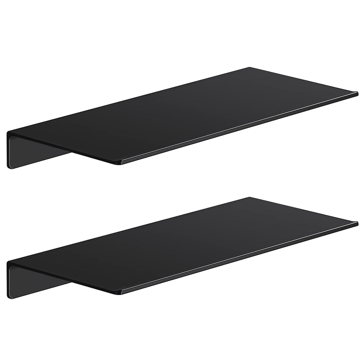 Danpoo 8 inch Small Floating Shelf for Wall Organizer & Storage, Mini Display Shelf, Metal Wall Shelf for Bathroom, Living Room, Kitchen, Bedroom(Matte Black)