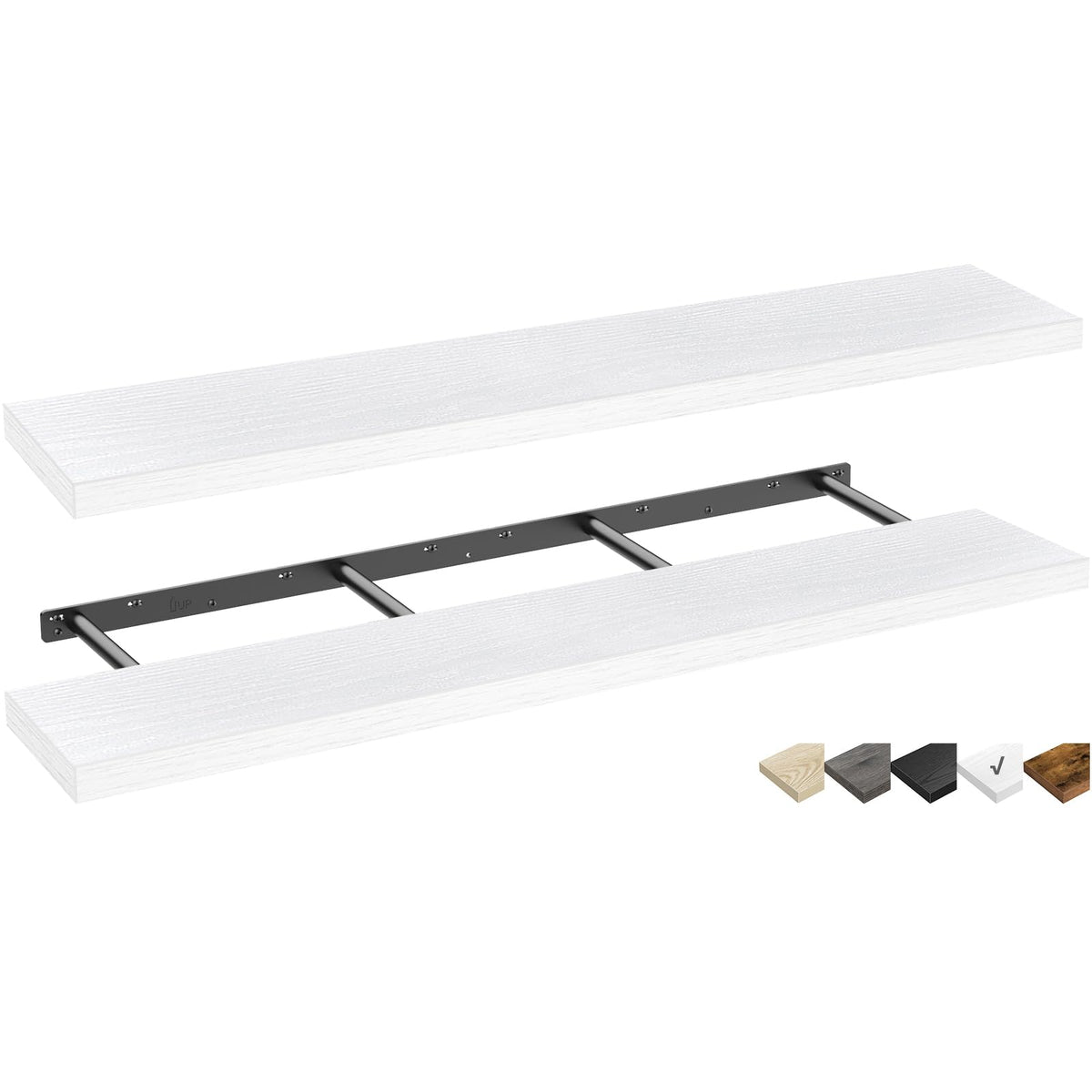 QEEIG Bathroom Floating Shelves for Wall (Brown, Set of 2, 15.7")