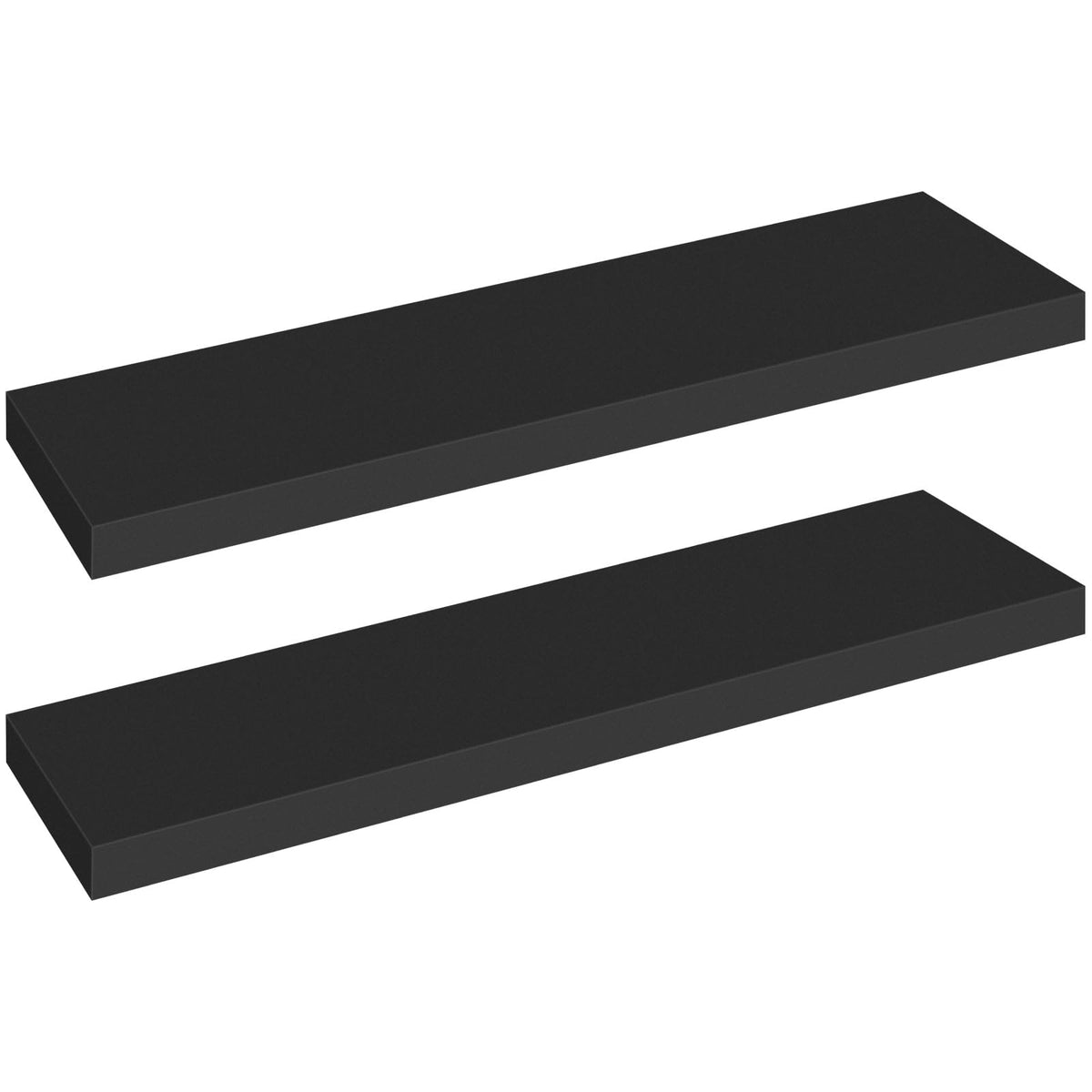HOOBRO Floating Shelves for Wall, Wall Mounted Shelf Set of 2, 15.7" Hanging Shelf with Invisible Brackets, for Wall Decor Storage in Bathroom Bedroom Kitchen Living Room Office, Rustic Brown BF40BJ01