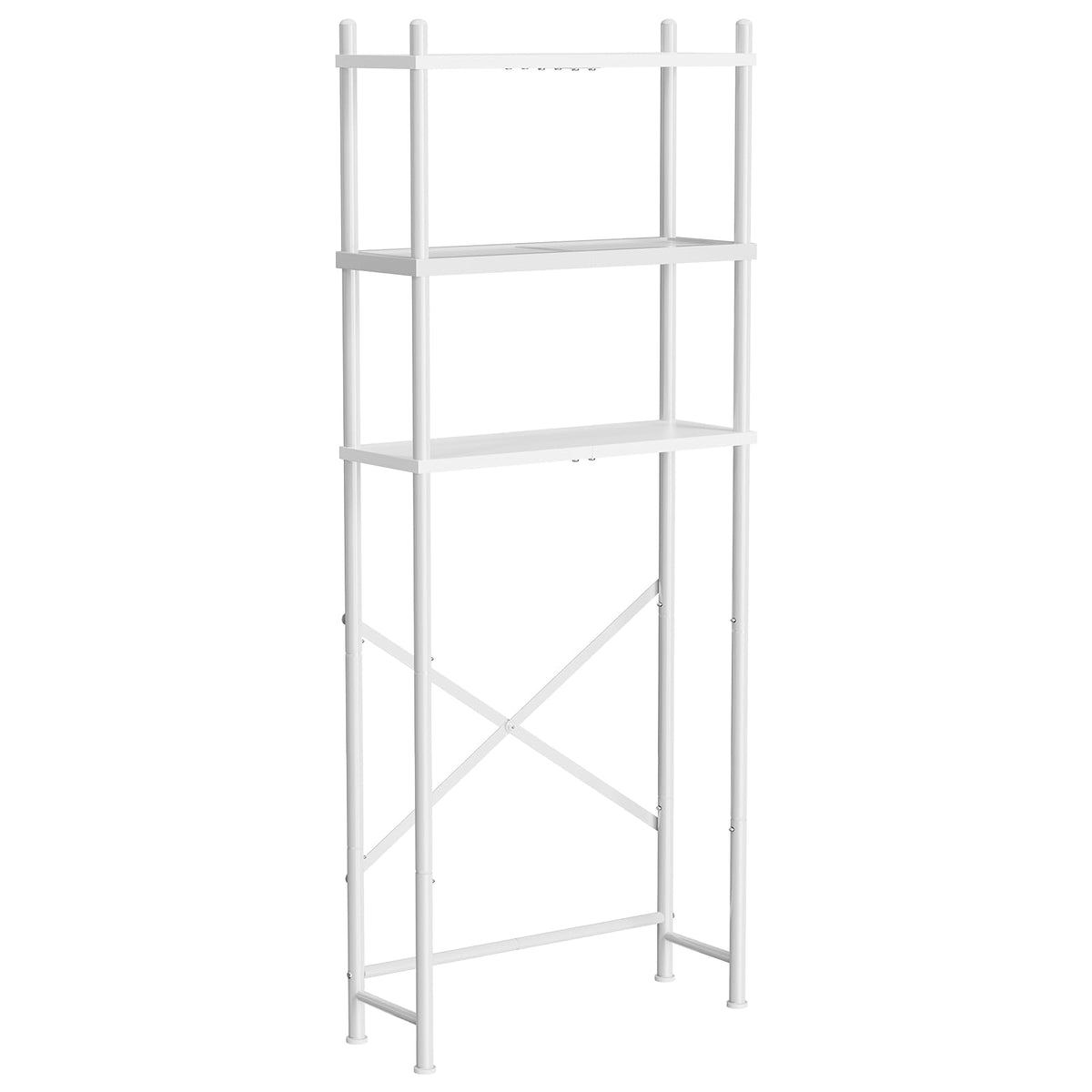HOOBRO Over the Toilet Storage, 3-Tier Over Toilet Bathroom Organizer, Freestanding Above Toilet Shelf with Adjustable Feet, Space Saving, Easy Assembly, Rustic Brown and Black BF63TS01