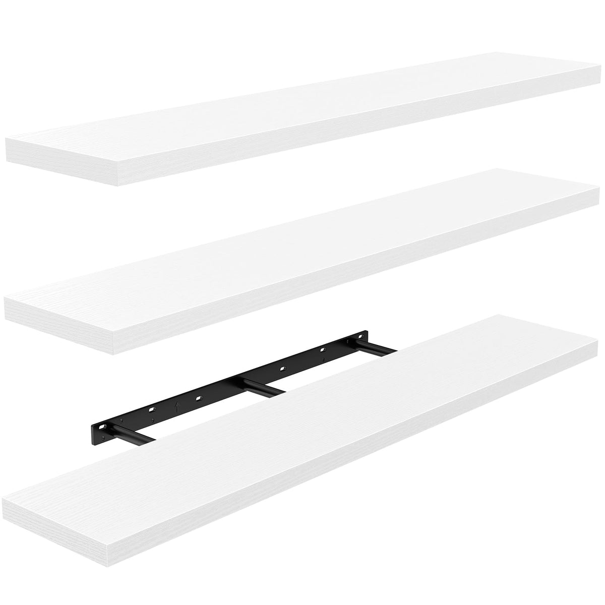 Amada 15.7" Floating Shelves for Wall Decor & Storage, Set of 3, White