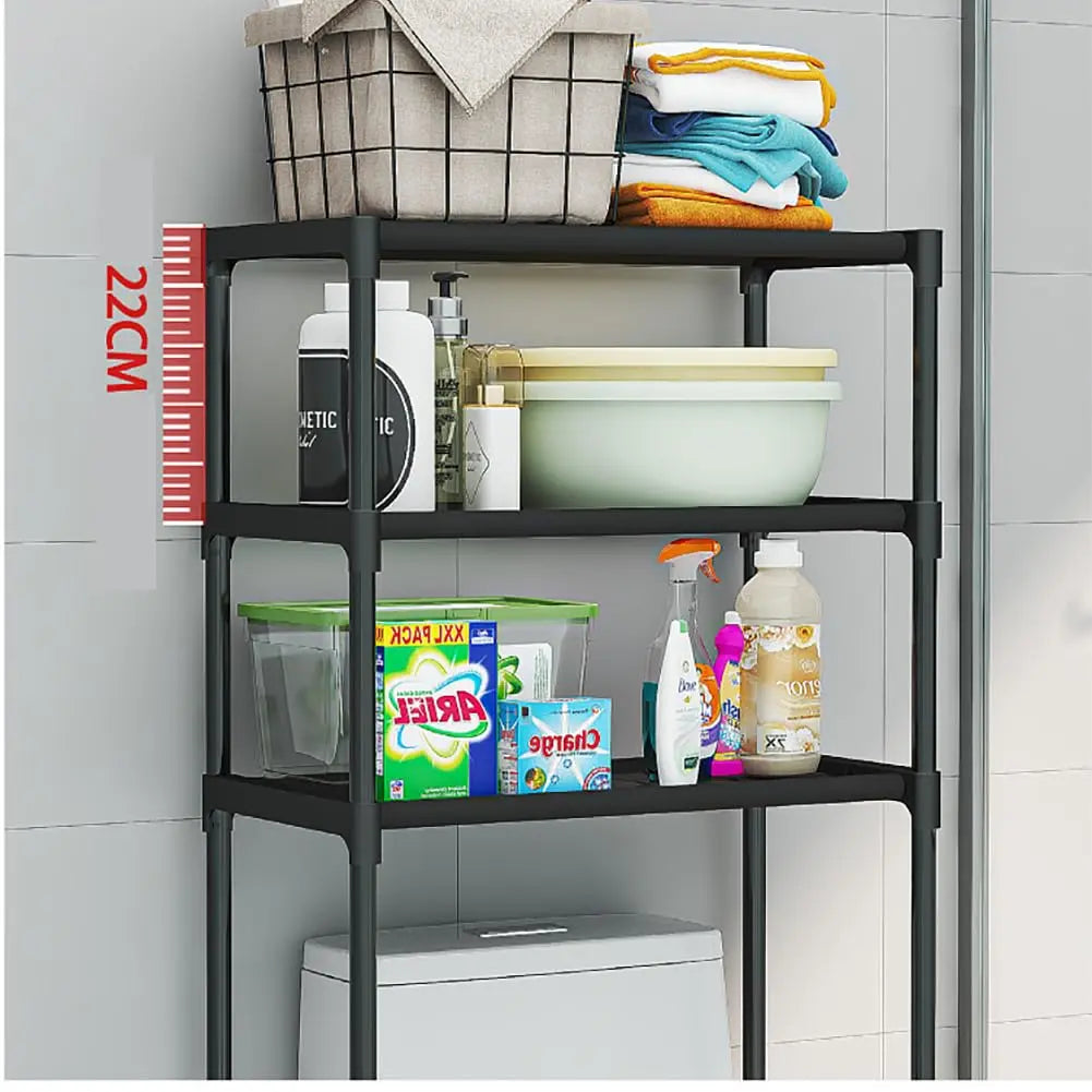 Gaomon Single Unit 2-Tier Stainless Steel Over the Toilet Storage Rack, Freestanding Bathroom Organizer with Removable Hooks & Paper Holder, Shelves for Bathroom, Laundry Room