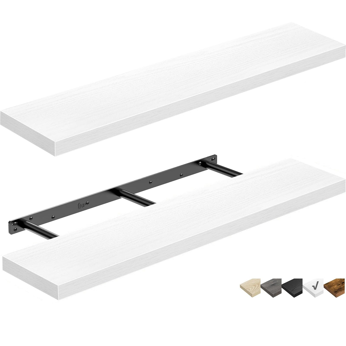 QEEIG Bathroom Floating Shelves for Wall (Brown, Set of 2, 15.7")