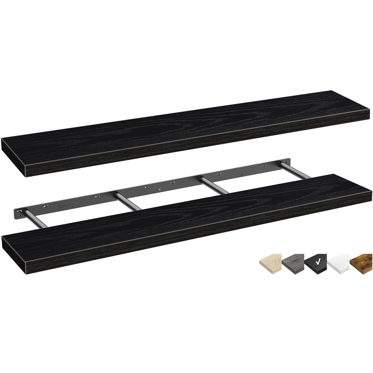 QEEIG Bathroom Floating Shelves for Wall (Brown, Set of 2, 15.7")