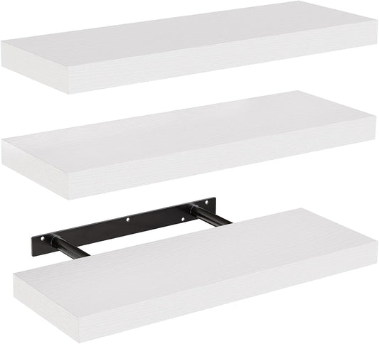 Amada 15.7" Floating Shelves for Wall Decor & Storage, Set of 3, White