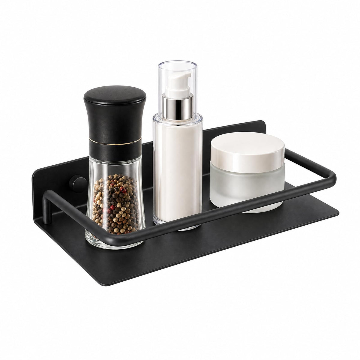 Floating Shelves for Wall with Guardrail, 8 Inch Metal Wall Mounted Storage Shelves, Modern Space-Saving Bathroom Over Toilet Shelves Decor for Living Room, Bedroom, Kitchen & Office