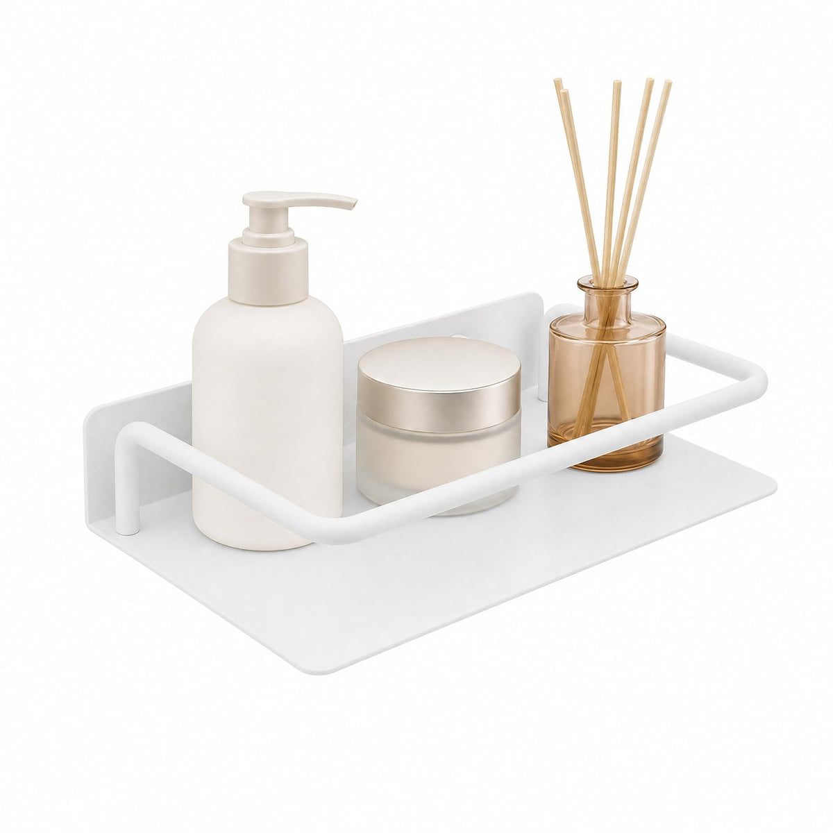 Floating Shelves for Wall with Guardrail, 8 Inch Metal Wall Mounted Storage Shelves, Modern Space-Saving Bathroom Over Toilet Shelves Decor for Living Room, Bedroom, Kitchen & Office
