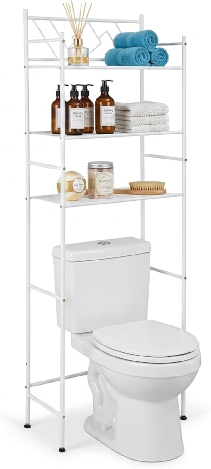 Home Zone Living Over-the-Toilet Bathroom Storage Cabinet Organizer