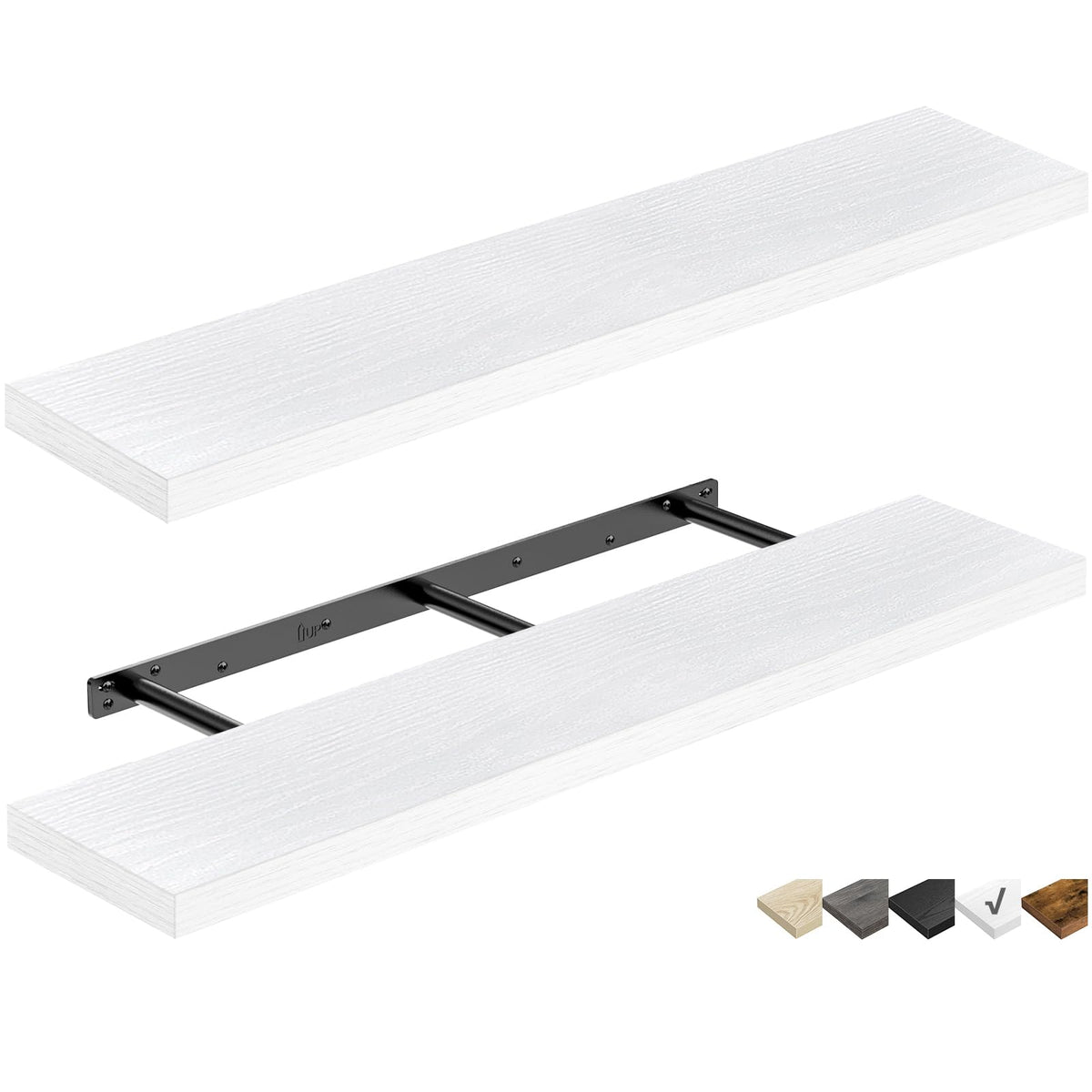 QEEIG Bathroom Floating Shelves for Wall (Brown, Set of 2, 15.7")