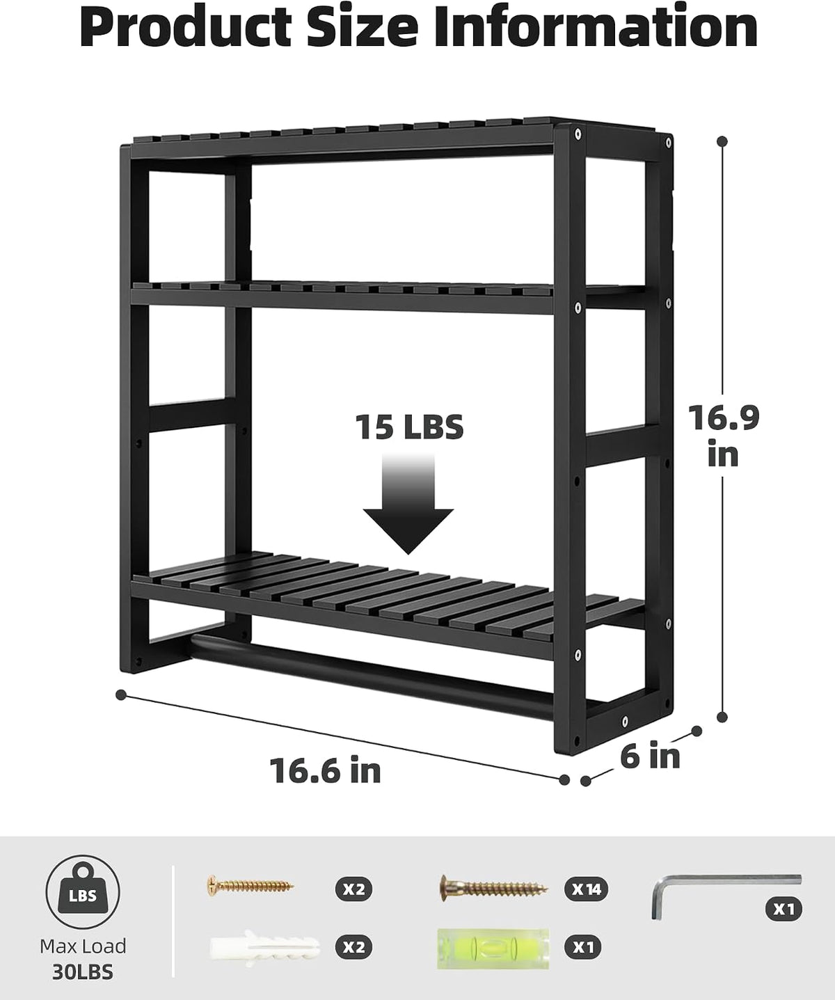 Galood Bathroom Shelves Towel Racks Over Toilet Storage with Bar (Inky)