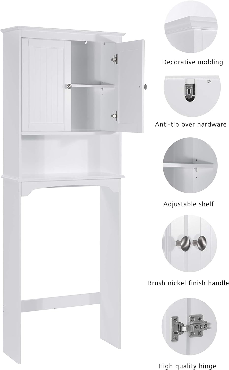 Spirich Over The Toilet Storage Cabinet with Doors, Bathroom Organizer