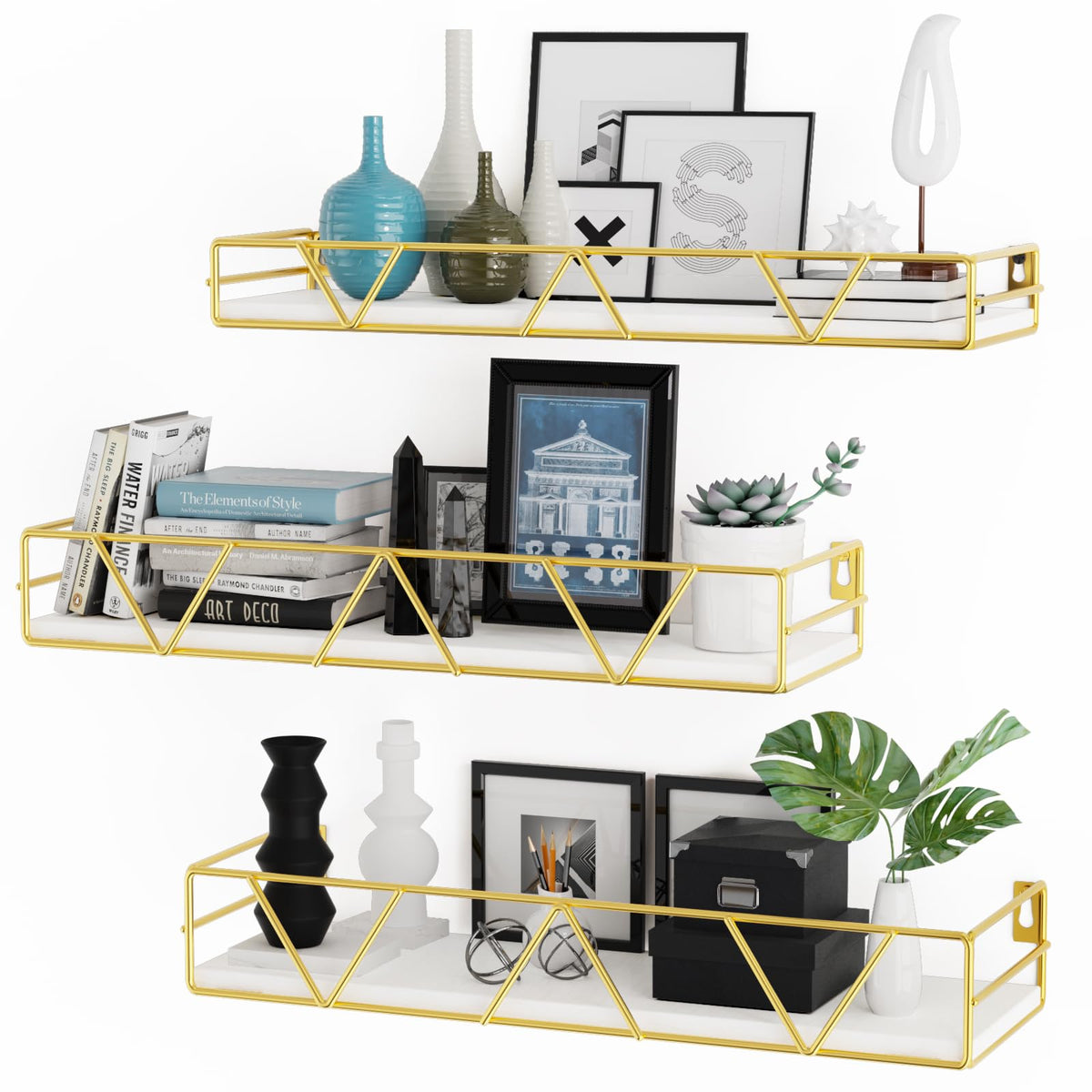 Floating Shelves Set of 3, Wood Wall Shelf, Farmhouse Shelf for Bedroom