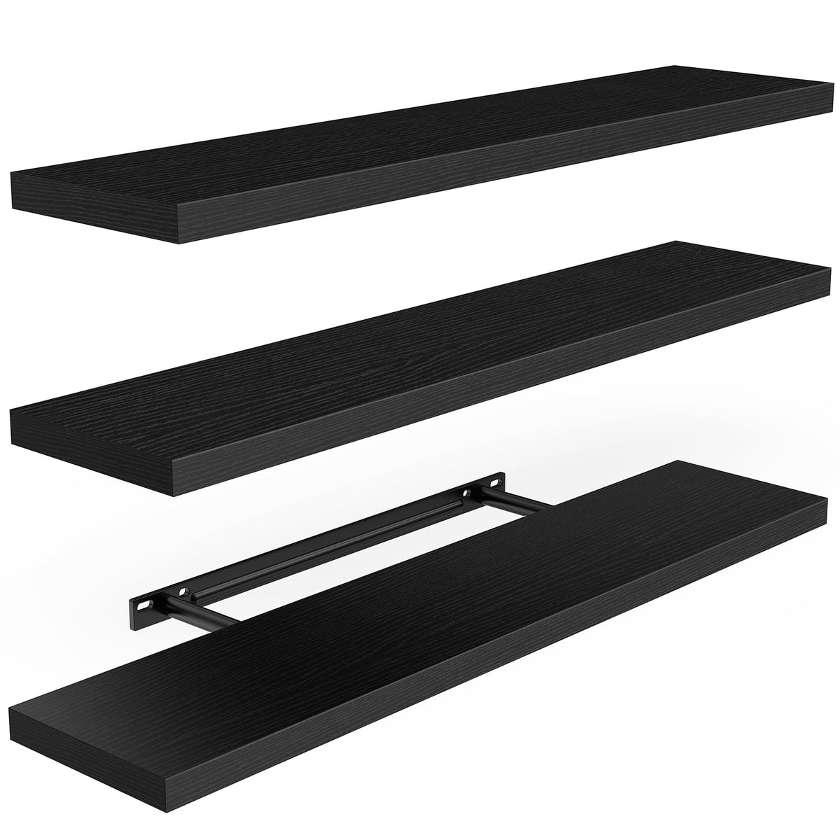 Amada 15.7" Floating Shelves for Wall Decor & Storage, Set of 3, White