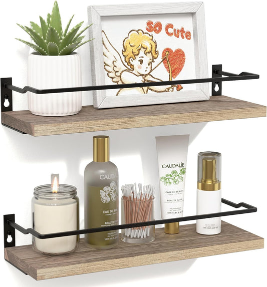 RICHER HOUSE Floating Shelves Bathroom, Small Wall Shelf Over Toilet 2 Set