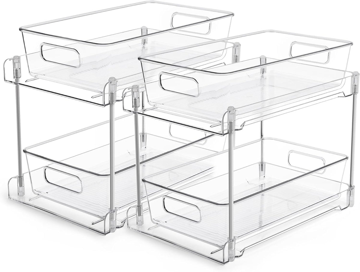 Vtopmart 2 Pack Pull Out Bathroom Under Sink Organizer (S-Standard)