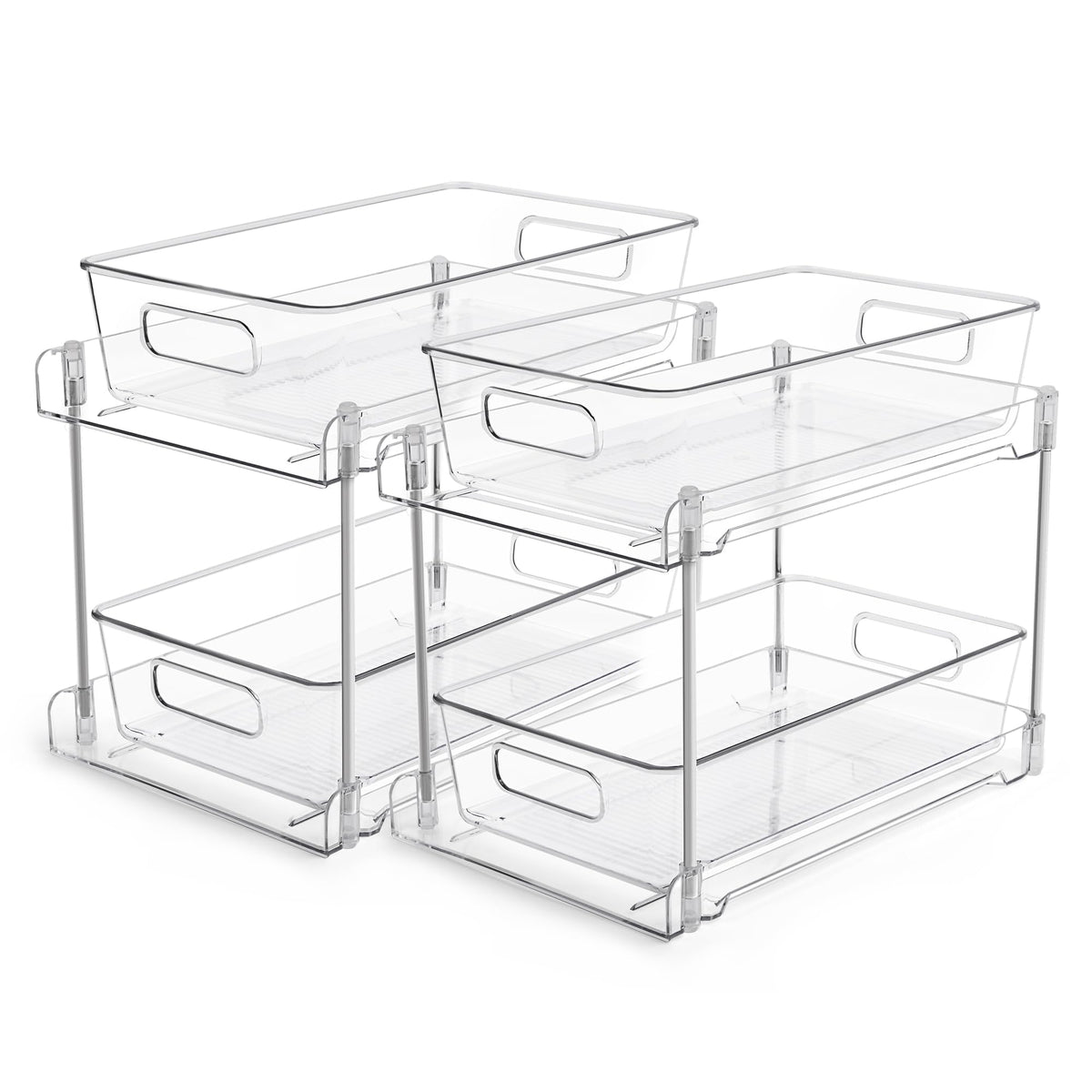 Vtopmart 2 Pack Pull Out Bathroom Under Sink Organizer (S-Standard)