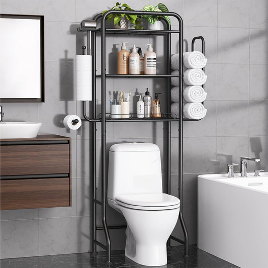 3-in-1 Over the Toilet Storage Rack, 3-Tier Toilet Organizer Shelf