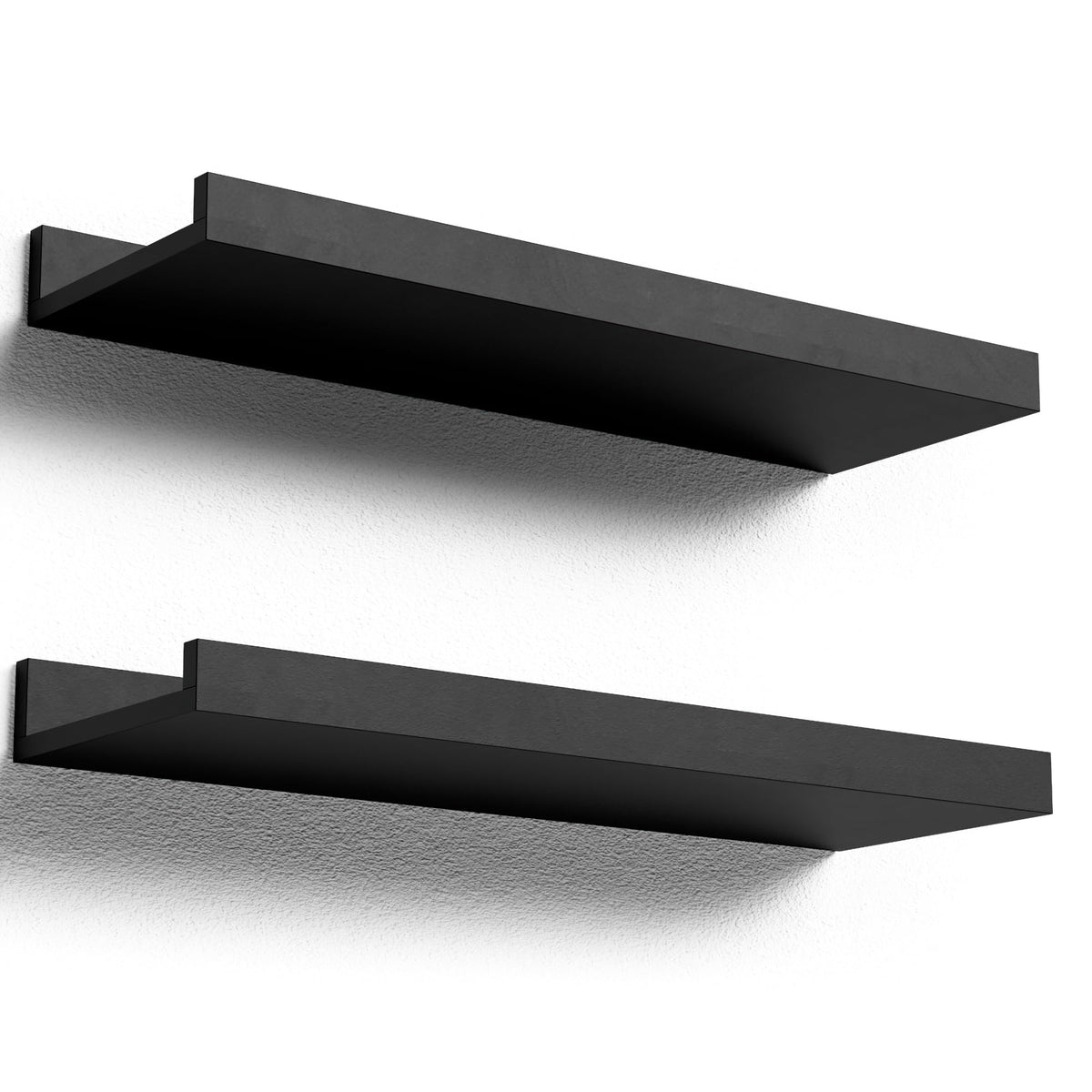 Boswillon Floating Shelves Set of 2, Small Wall Shelf with Lip, 16in, White