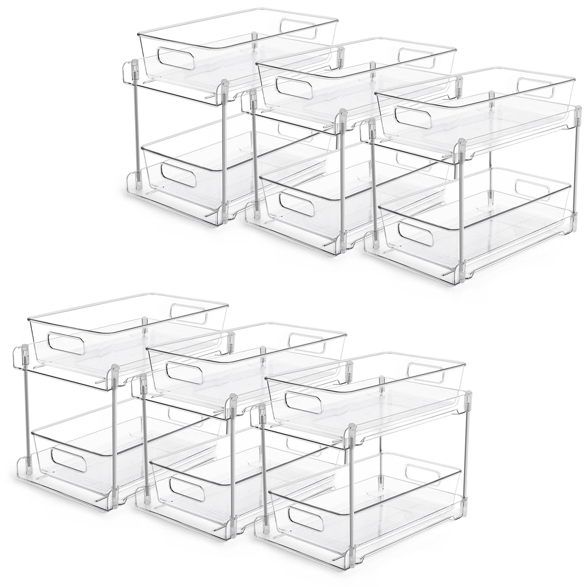 Vtopmart 2 Pack Pull Out Bathroom Under Sink Organizer (S-Standard)