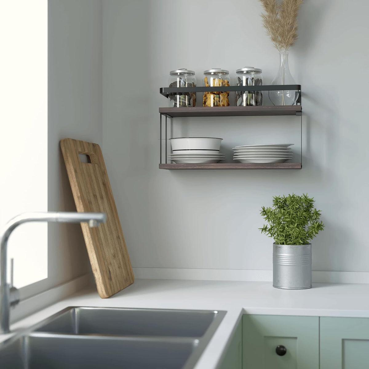 RICHER HOUSE Floating Shelves Bathroom, Wall Mounted Shelf Over Toilet