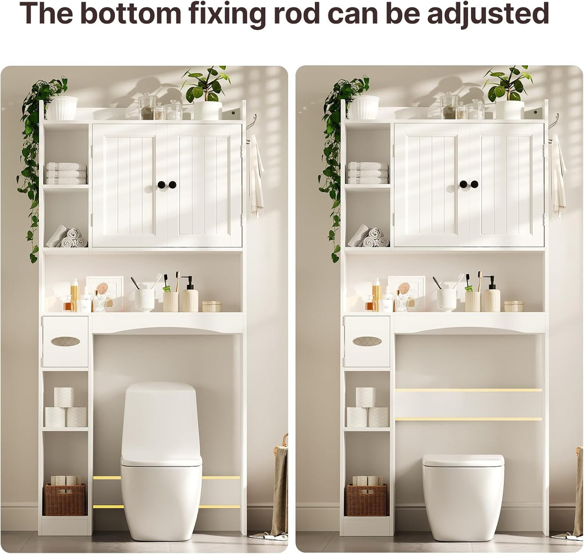 Gizoon 66''H Over The Toilet Storage Cabinet, with Ample Storage Space