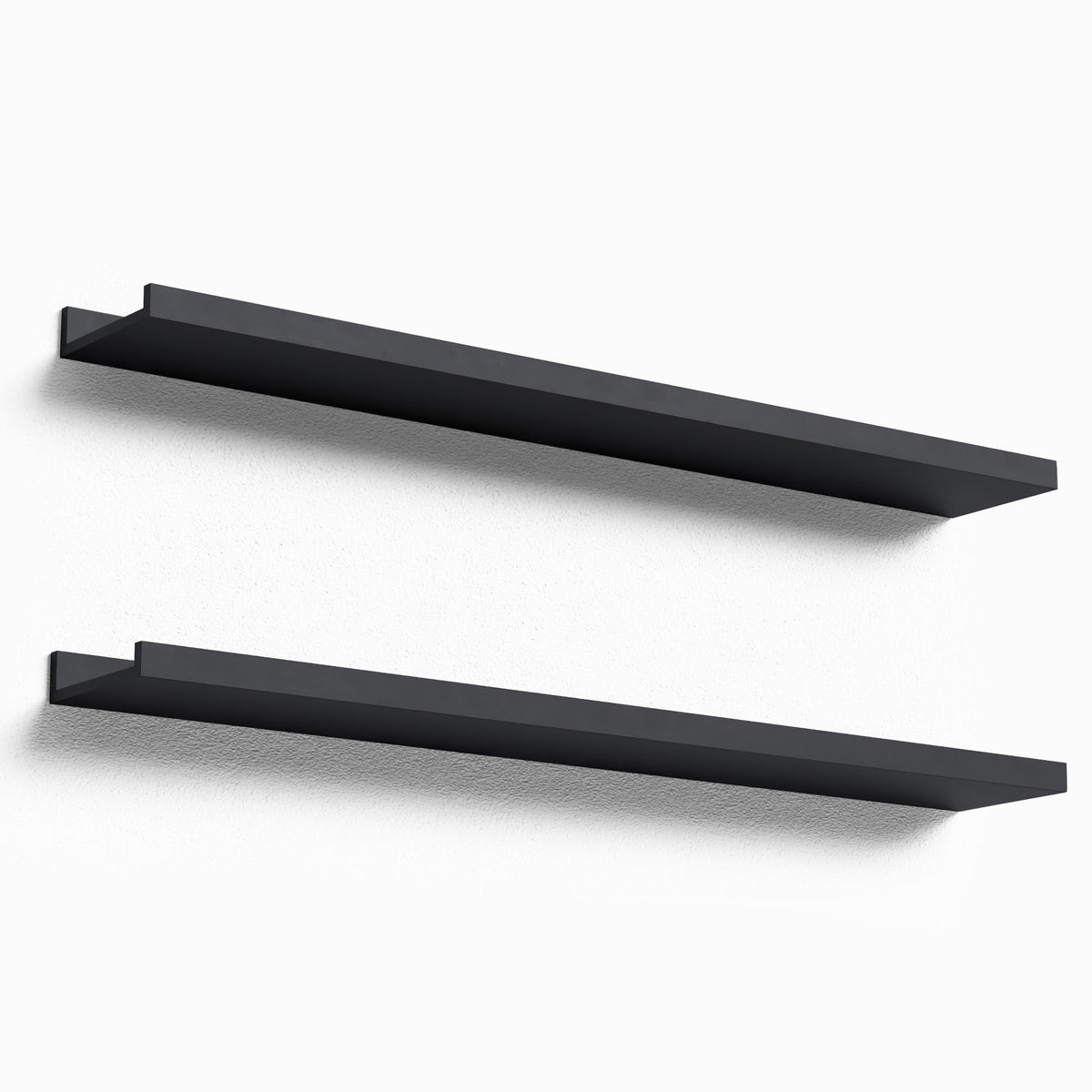 Boswillon Floating Shelves Set of 2, Small Wall Shelf with Lip, 16in, White