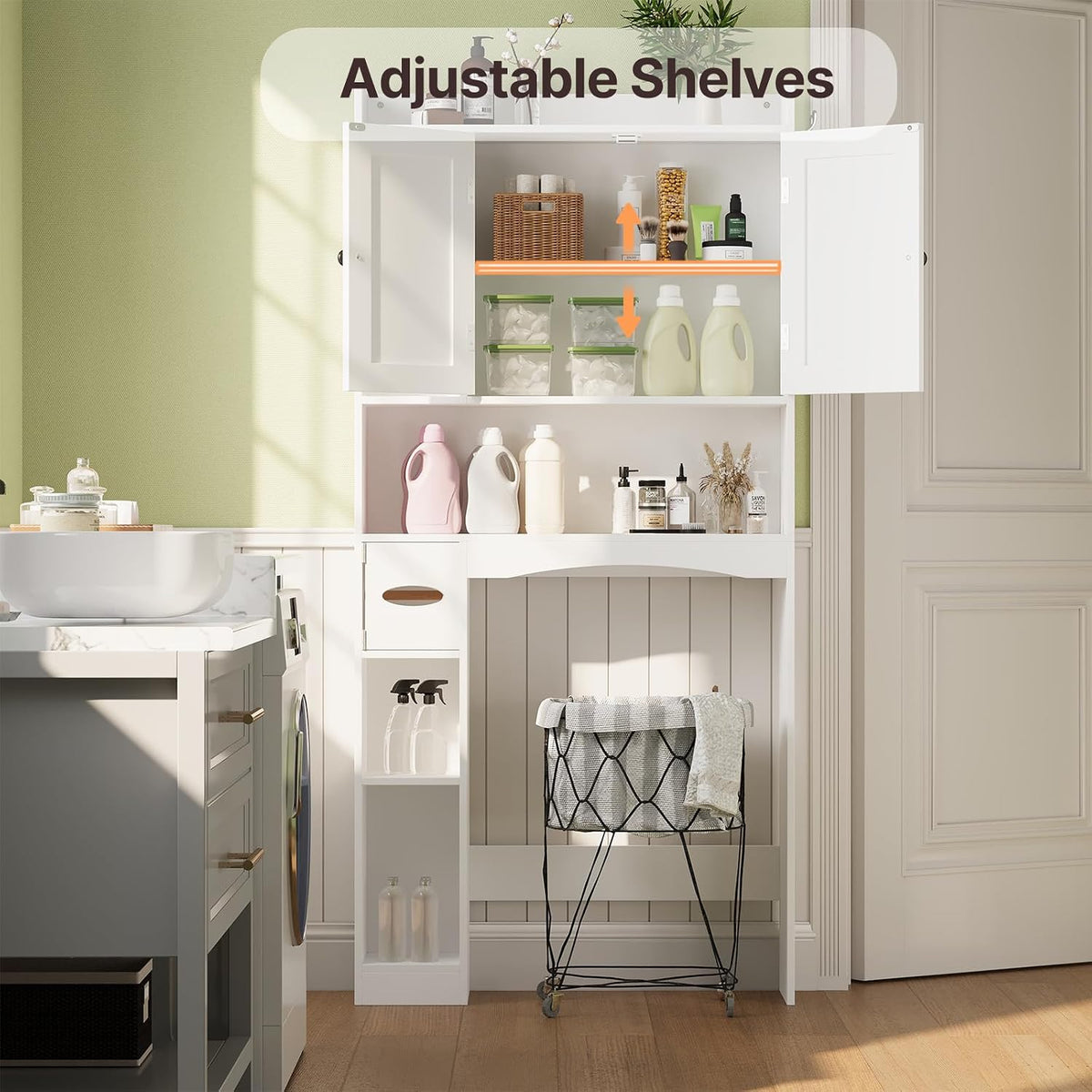 Gizoon 66''H Over The Toilet Storage Cabinet, with Ample Storage Space