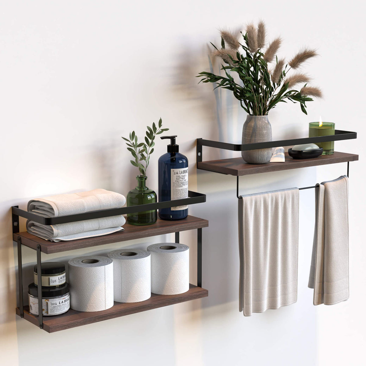 RICHER HOUSE Floating Shelves Bathroom, Wall Mounted Shelf Over Toilet