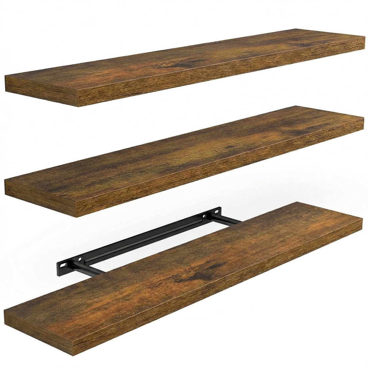 Amada 15.7" Floating Shelves for Wall Decor & Storage, Set of 3, White