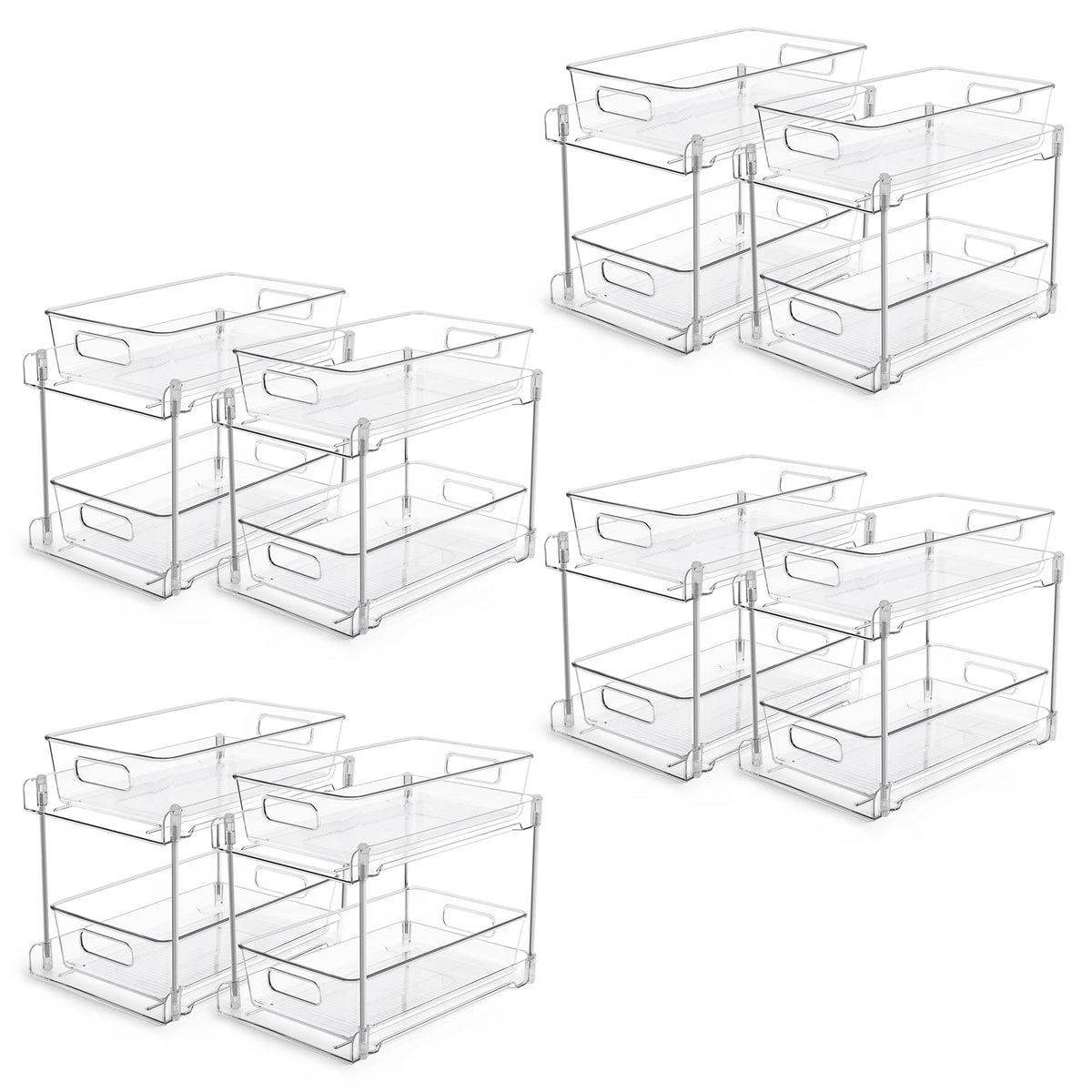 Vtopmart 2 Pack Pull Out Bathroom Under Sink Organizer (S-Standard)