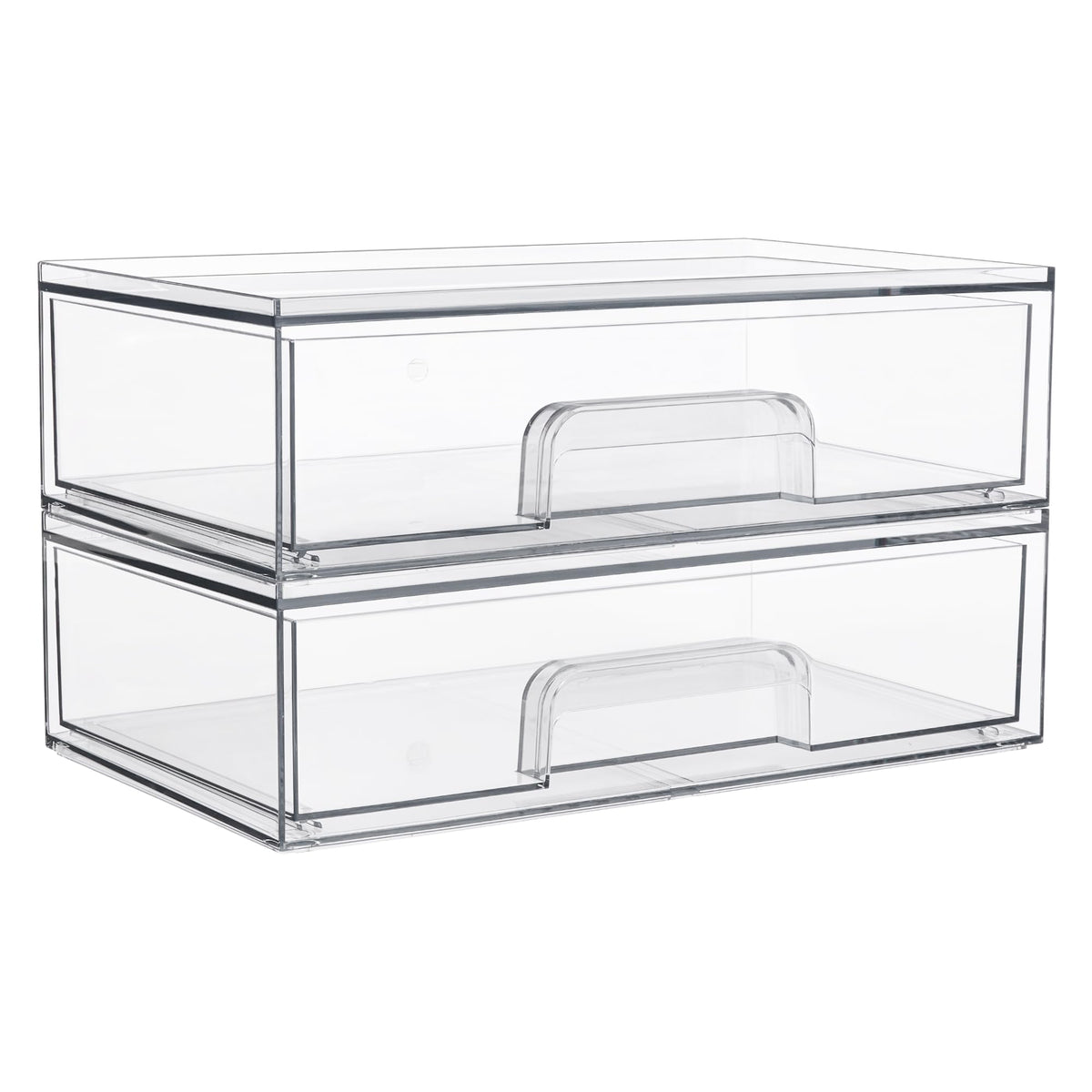 Vtopmart 4 Pack Small Clear Stackable Storage Drawers, Fits Narrow Spaces