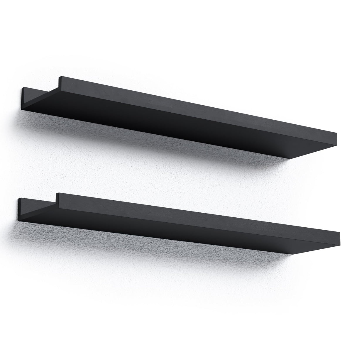 Boswillon Floating Shelves Set of 2, Small Wall Shelf with Lip, 16in, White