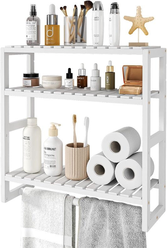 Galood Over The Toilet Storage Bathroom Shelves Wall Mounted 3 Tier White