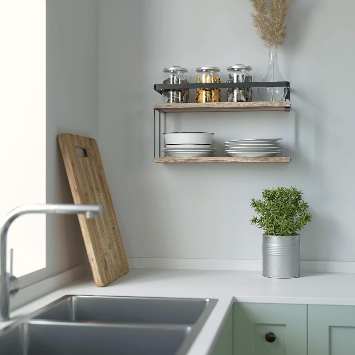 RICHER HOUSE Floating Shelves Bathroom, Wall Mounted Shelf Over Toilet