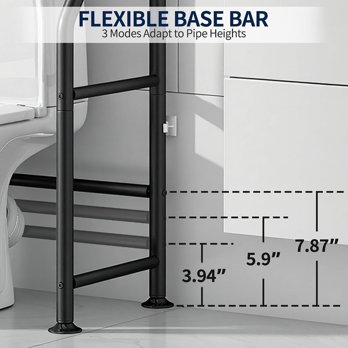 Livilord 3-Tier Over Toilet Storage Rack, Anti-Wobble, Black